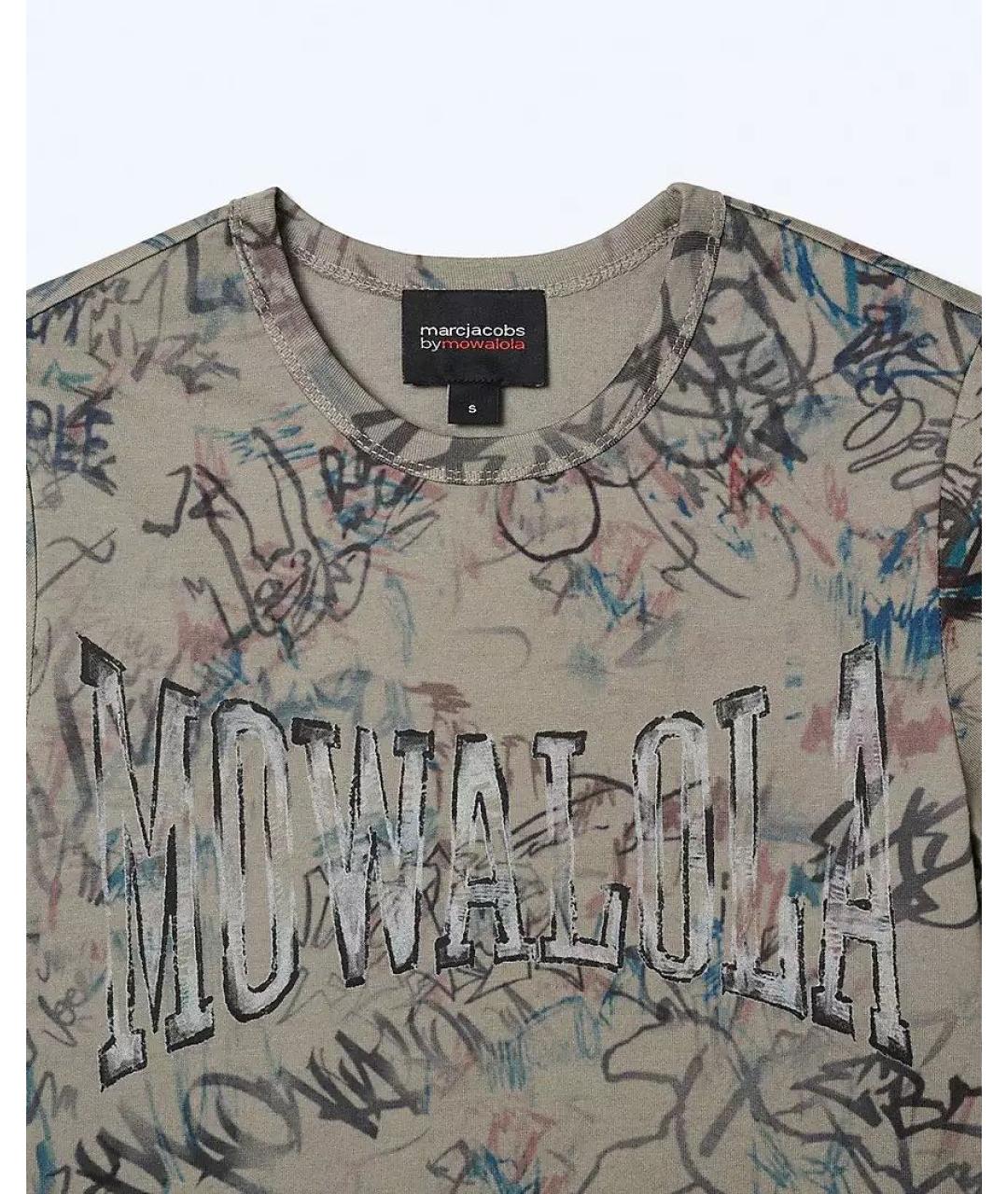 MARC JACOBS Хаки хлопковая футболка, фото 3
