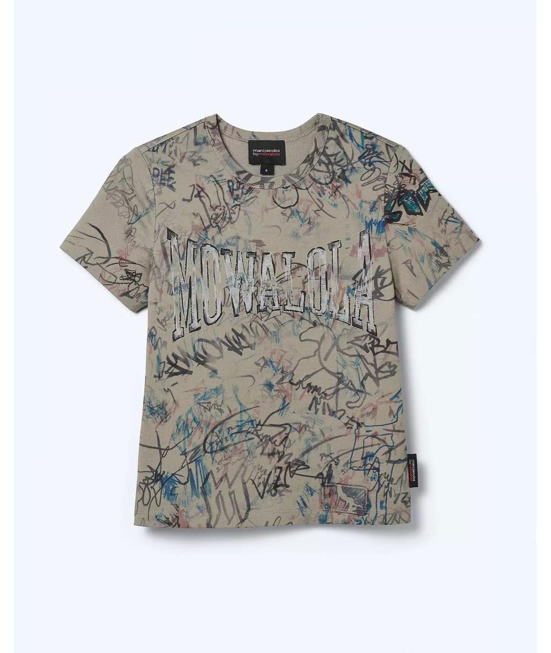 MARC JACOBS Хаки хлопковая футболка, фото 7