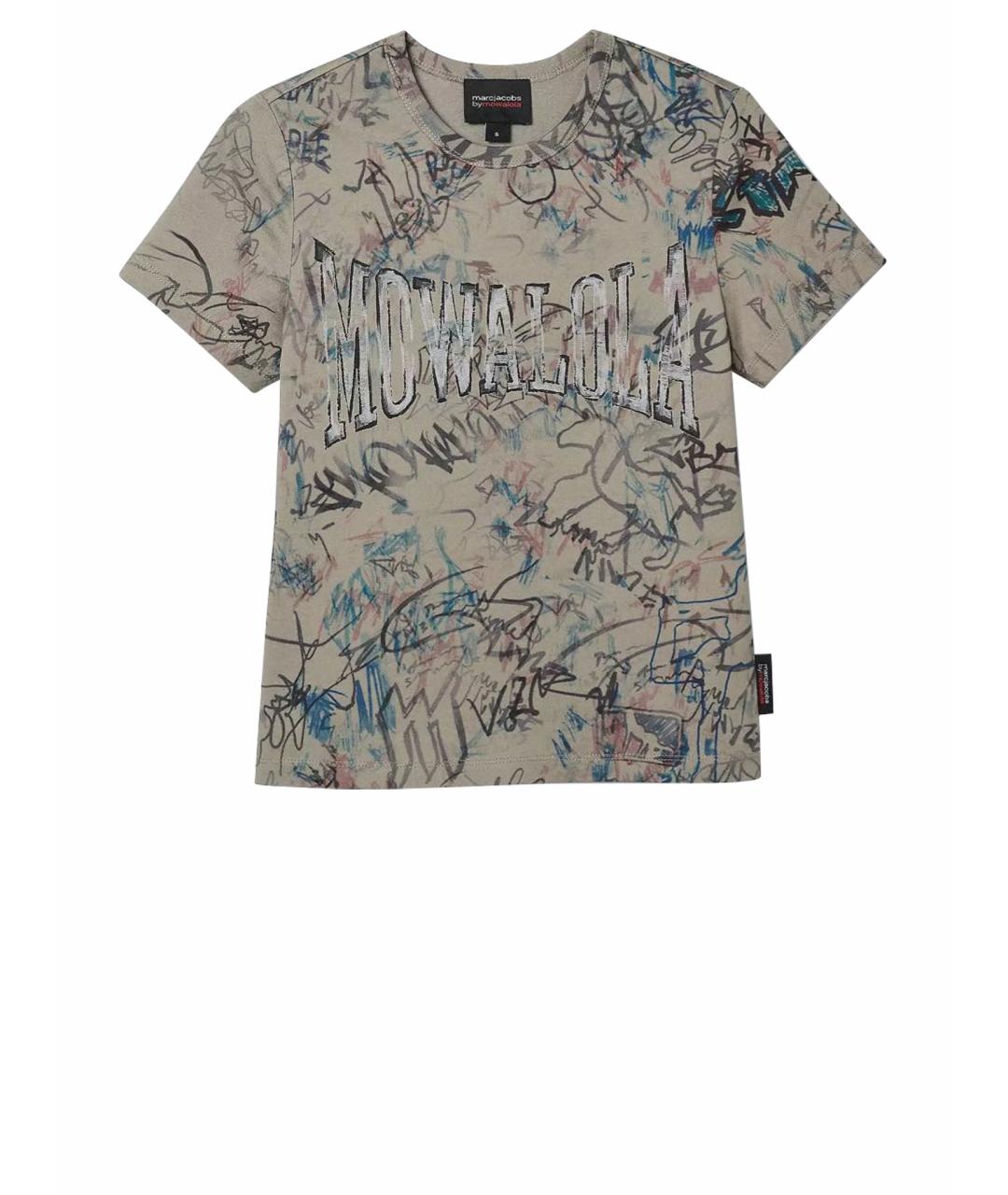 MARC JACOBS Хаки хлопковая футболка, фото 1