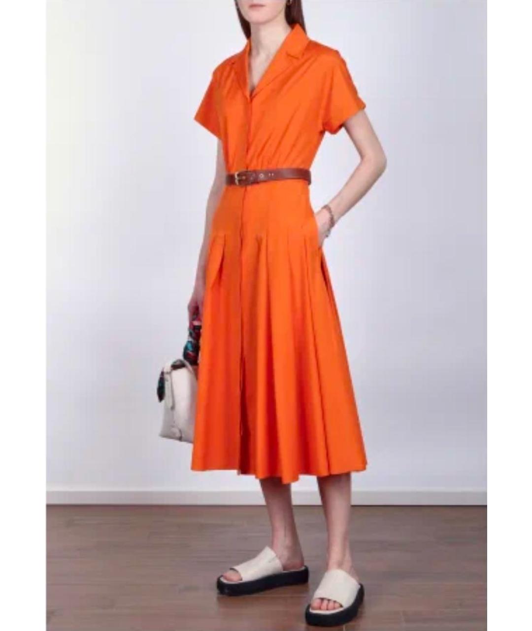MAX MARA STUDIO Оранжевое хлопковое платье, фото 5