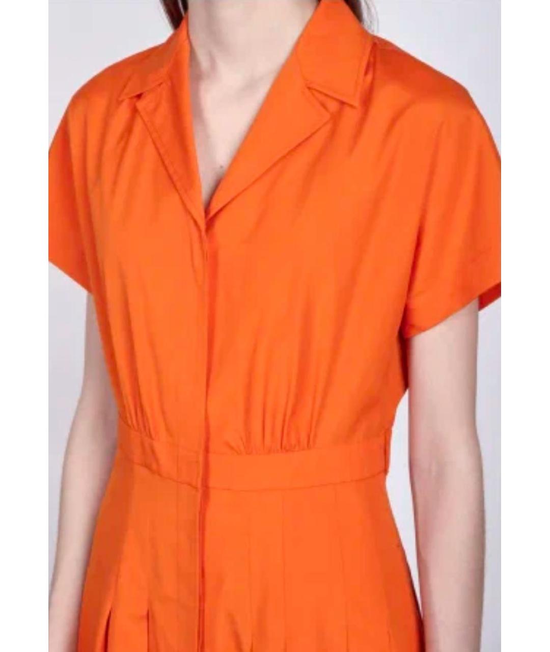 MAX MARA STUDIO Оранжевое хлопковое платье, фото 3