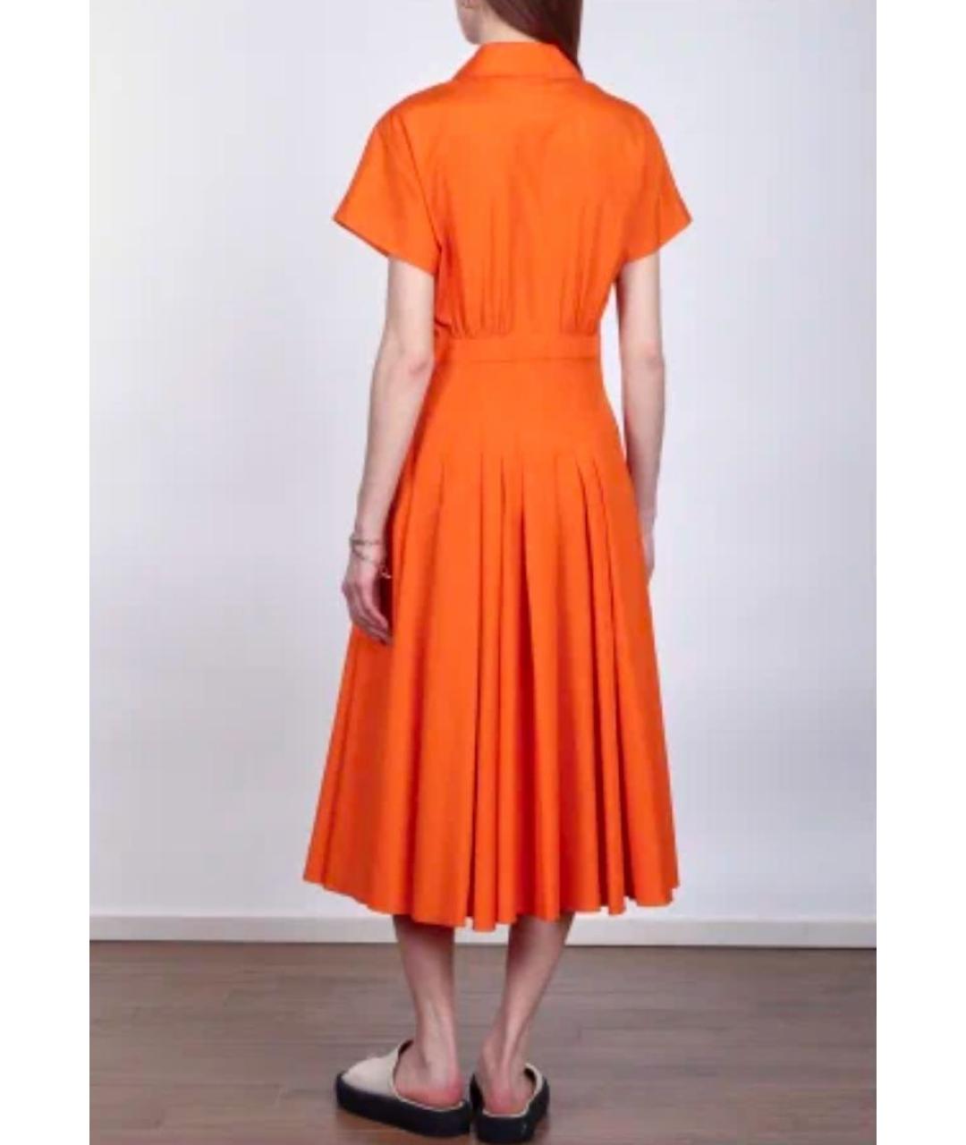 MAX MARA STUDIO Оранжевое хлопковое платье, фото 2