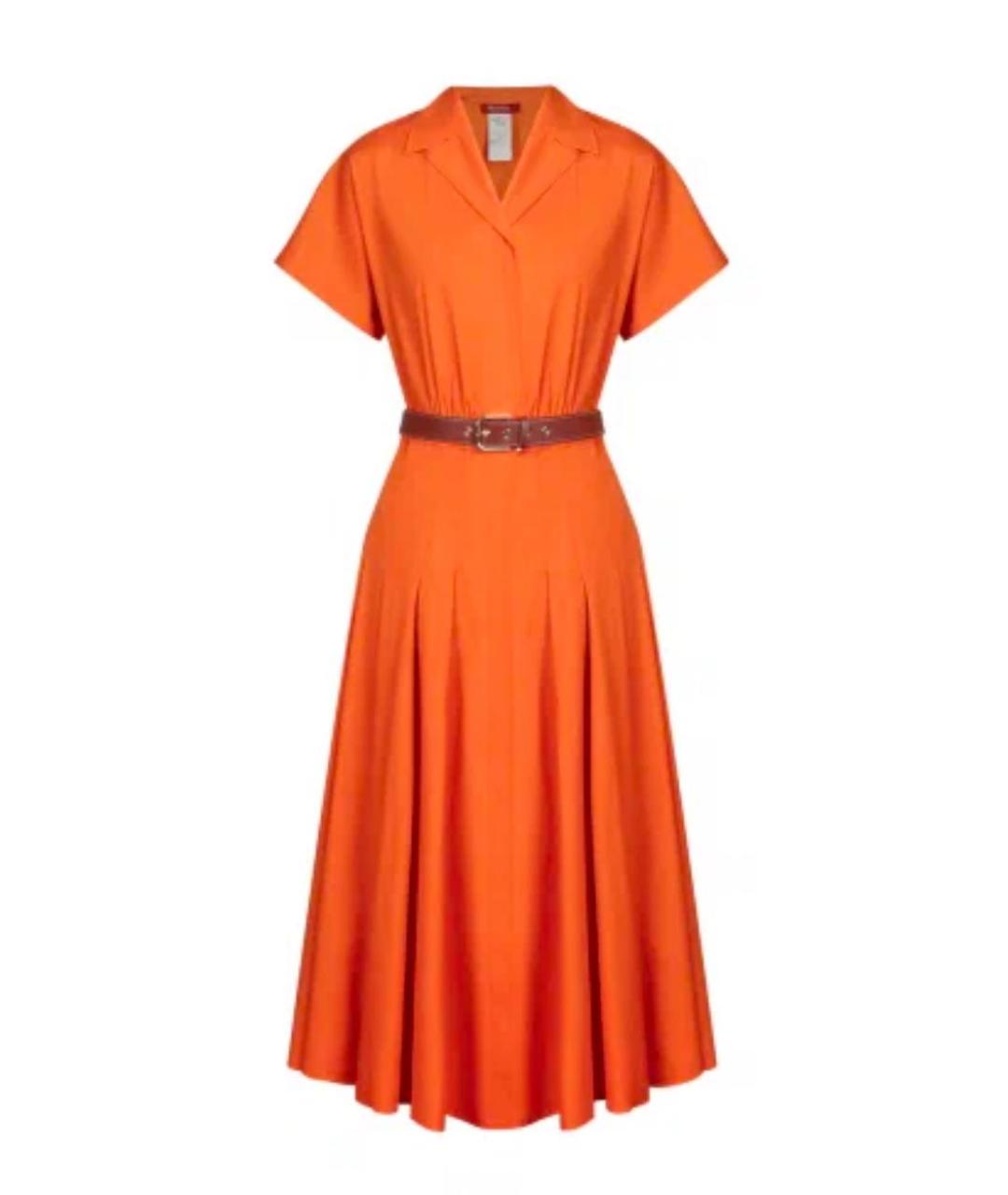 MAX MARA STUDIO Оранжевое хлопковое платье, фото 1