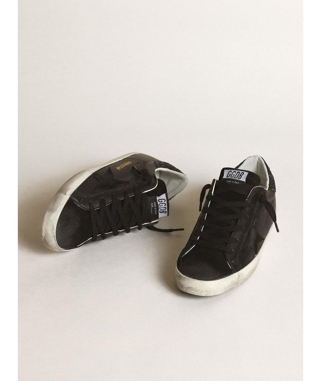 GOLDEN GOOSE DELUXE BRAND Черные кожаные кеды, фото 2