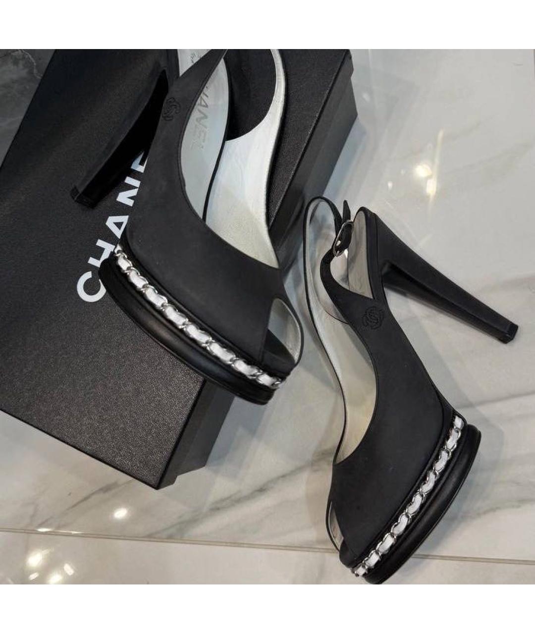 CHANEL Черные кожаные туфли, фото 4