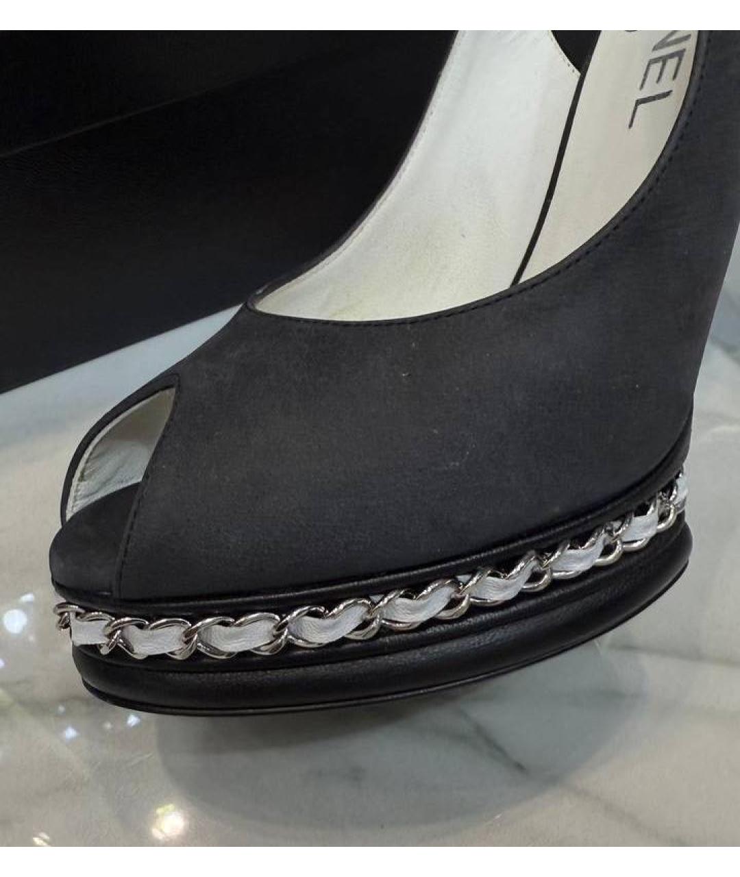 CHANEL Черные кожаные туфли, фото 6