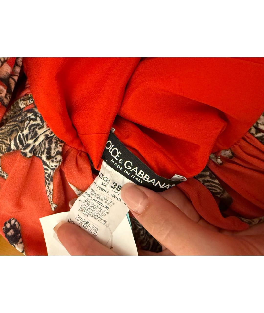 DOLCE&GABBANA Красное шелковое вечернее платье, фото 3