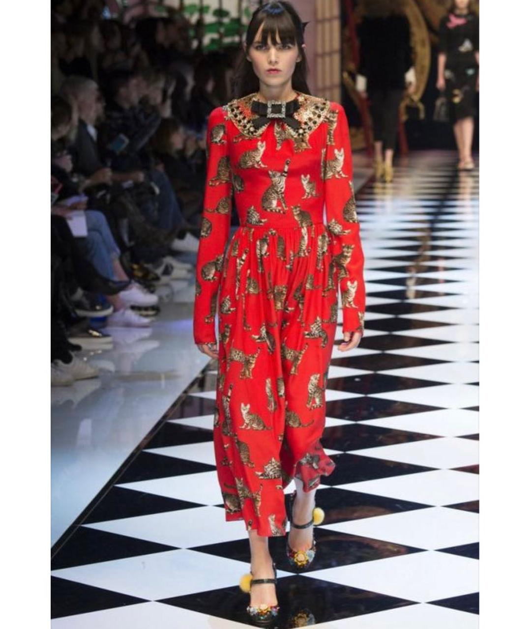 DOLCE&GABBANA Красное шелковое вечернее платье, фото 7