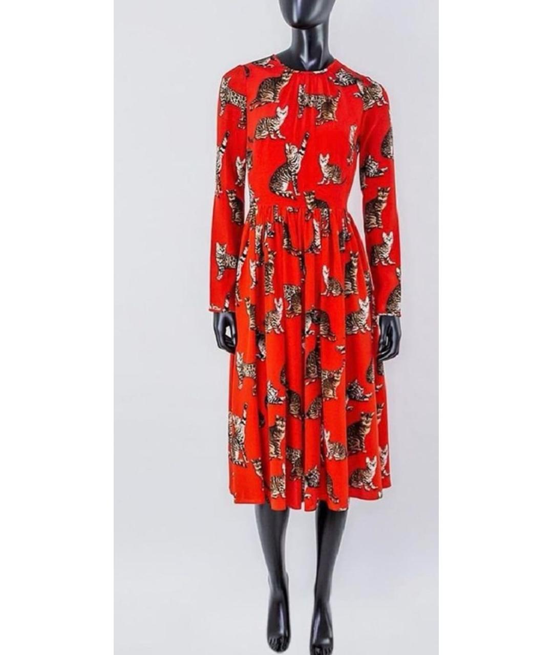 DOLCE&GABBANA Красное шелковое вечернее платье, фото 6