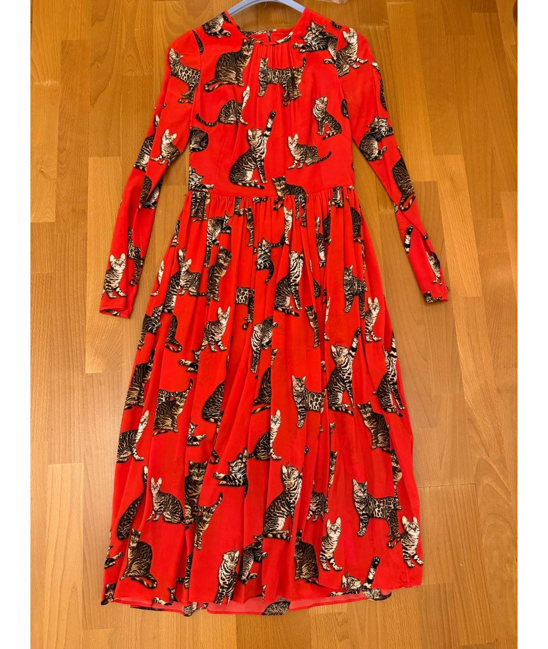 DOLCE&GABBANA Красное шелковое вечернее платье, фото 2