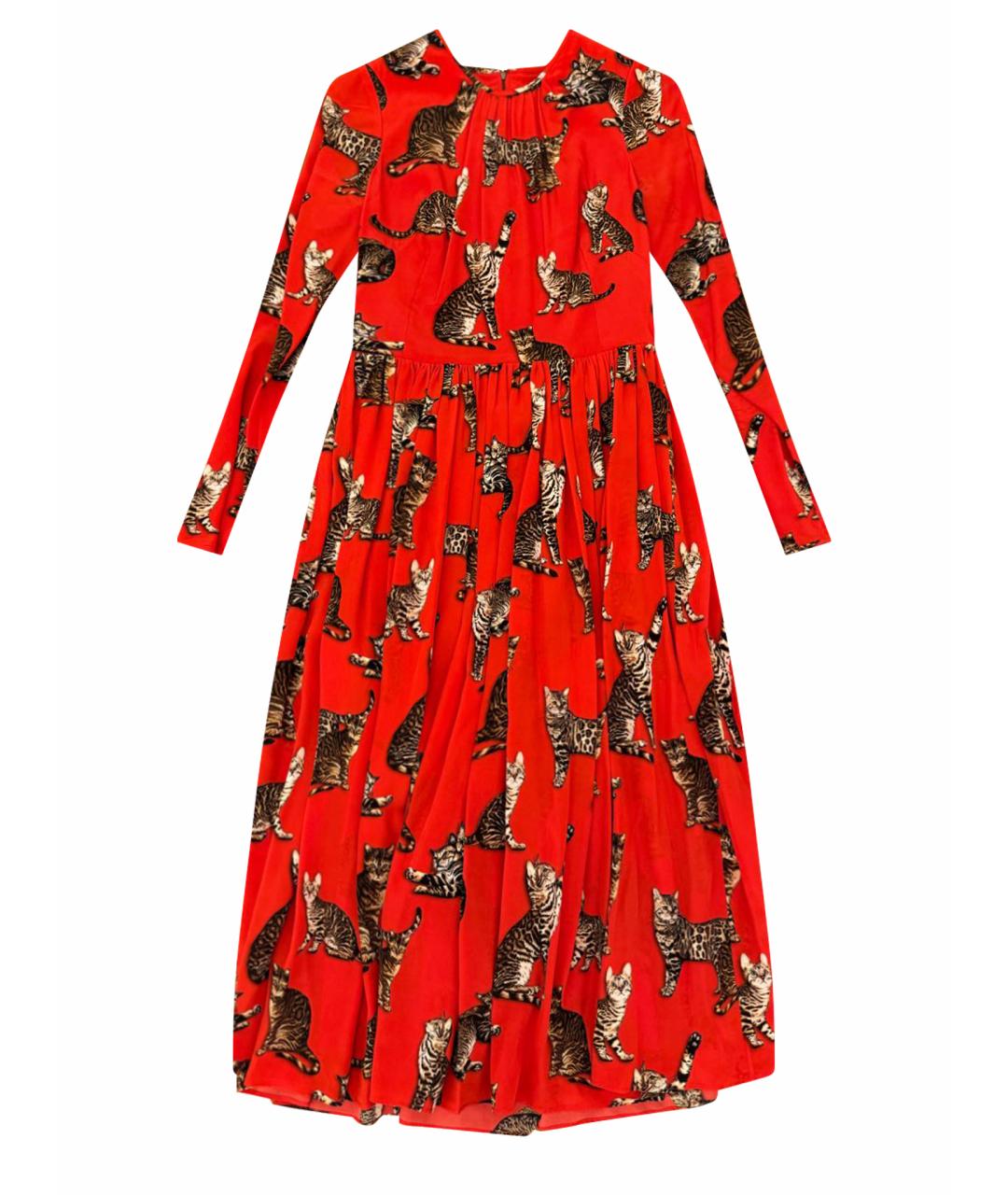 DOLCE&GABBANA Красное шелковое вечернее платье, фото 1
