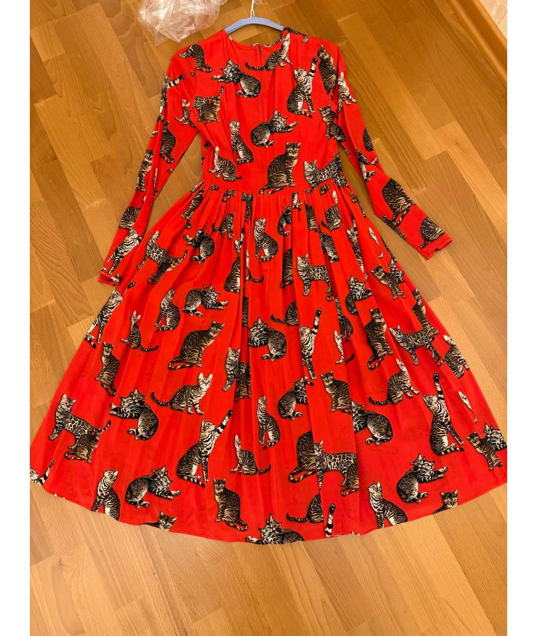 DOLCE&GABBANA Красное шелковое вечернее платье, фото 9