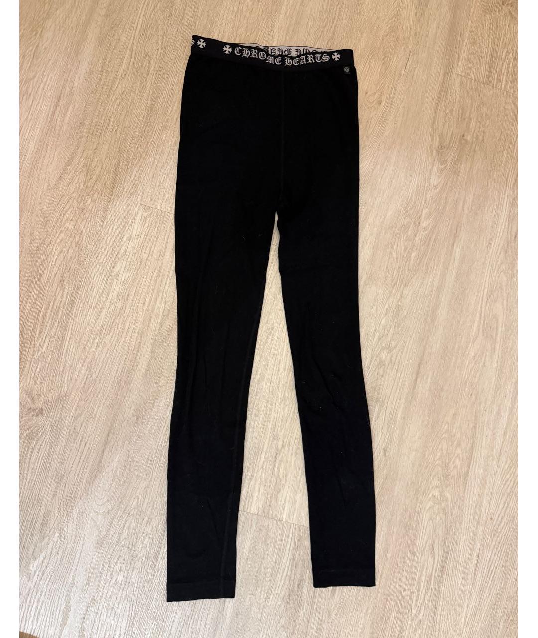 CHROME HEARTS Черные хлопковые леггинсы и велосипедки, фото 3