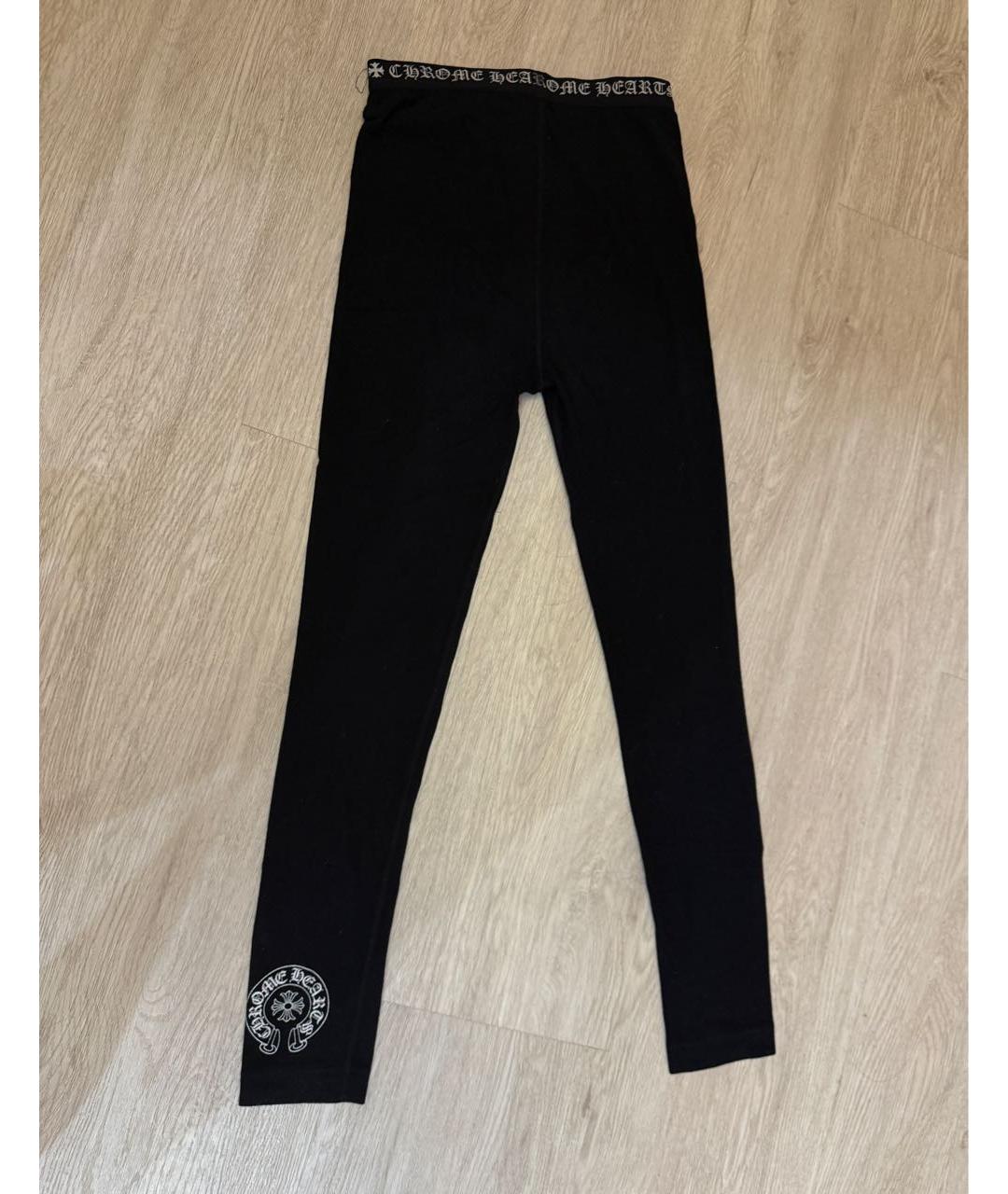 CHROME HEARTS Черные хлопковые леггинсы и велосипедки, фото 4