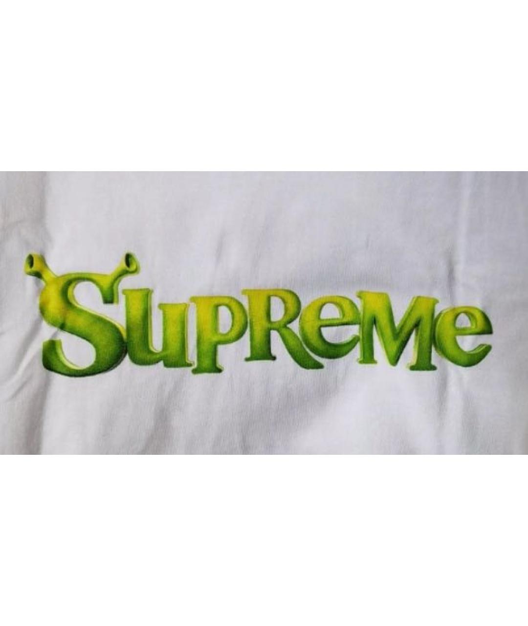 SUPREME Белая хлопковая футболка, фото 2
