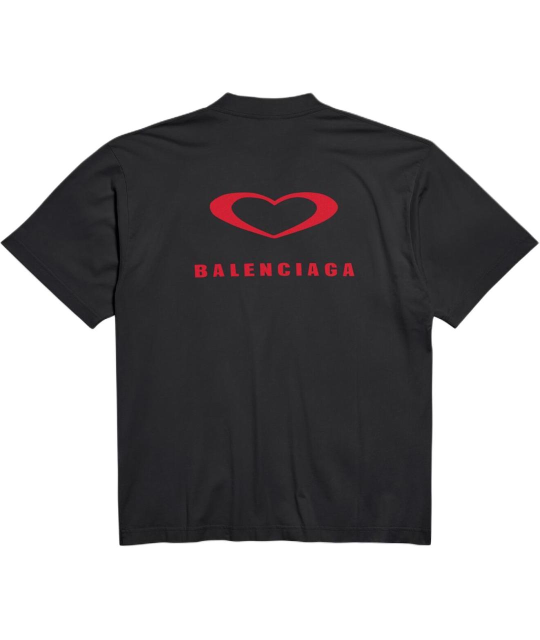 BALENCIAGA Черная хлопковая футболка, фото 2