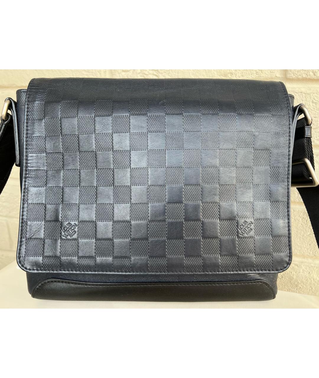 LOUIS VUITTON Темно-синяя кожаная сумка на плечо, фото 3