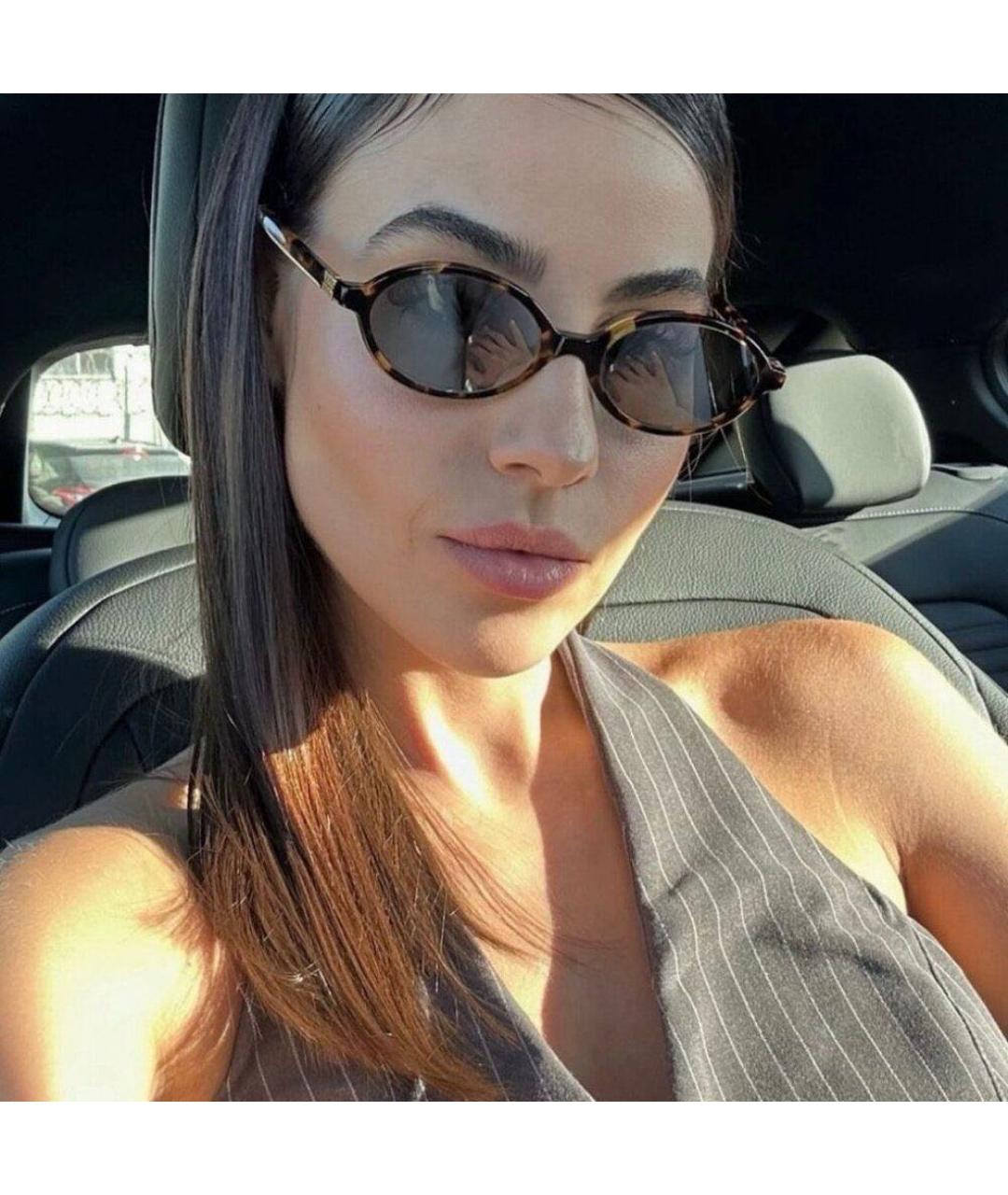 MIU MIU Коричневые пластиковые солнцезащитные очки, фото 4