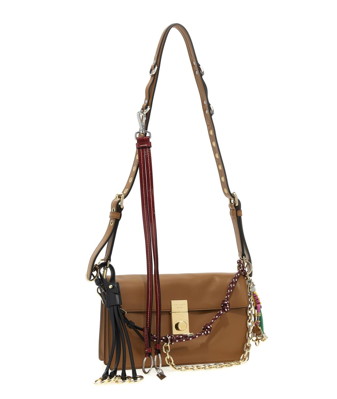 PRADA Коричневая кожаная сумка через плечо, фото 3