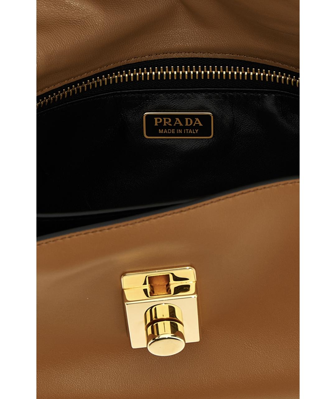 PRADA Коричневая кожаная сумка через плечо, фото 6