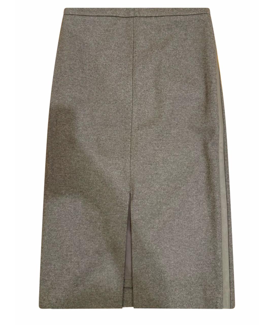 WEEKEND MAX MARA Серая шерстяная юбка миди, фото 1
