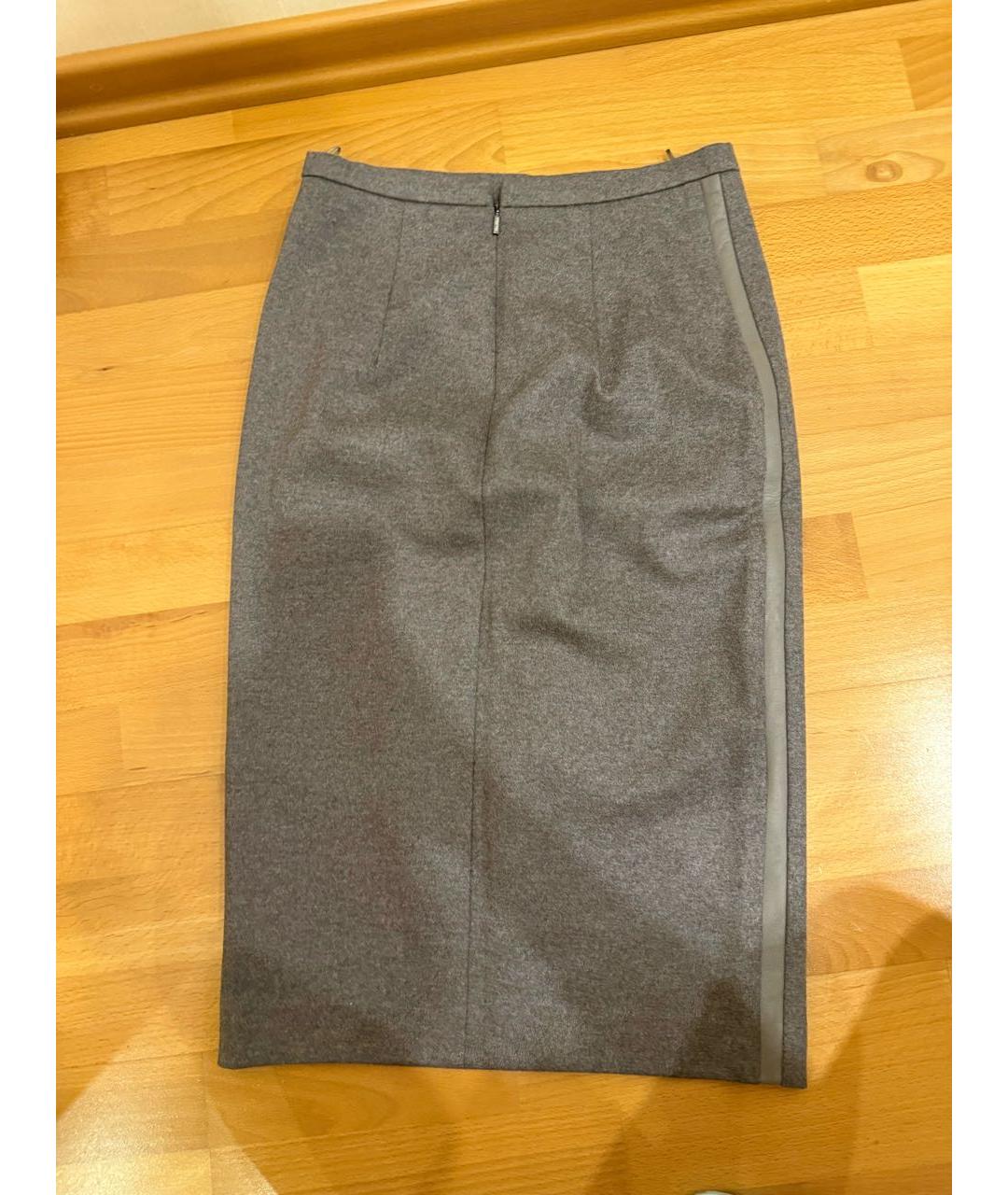 WEEKEND MAX MARA Серая шерстяная юбка миди, фото 2