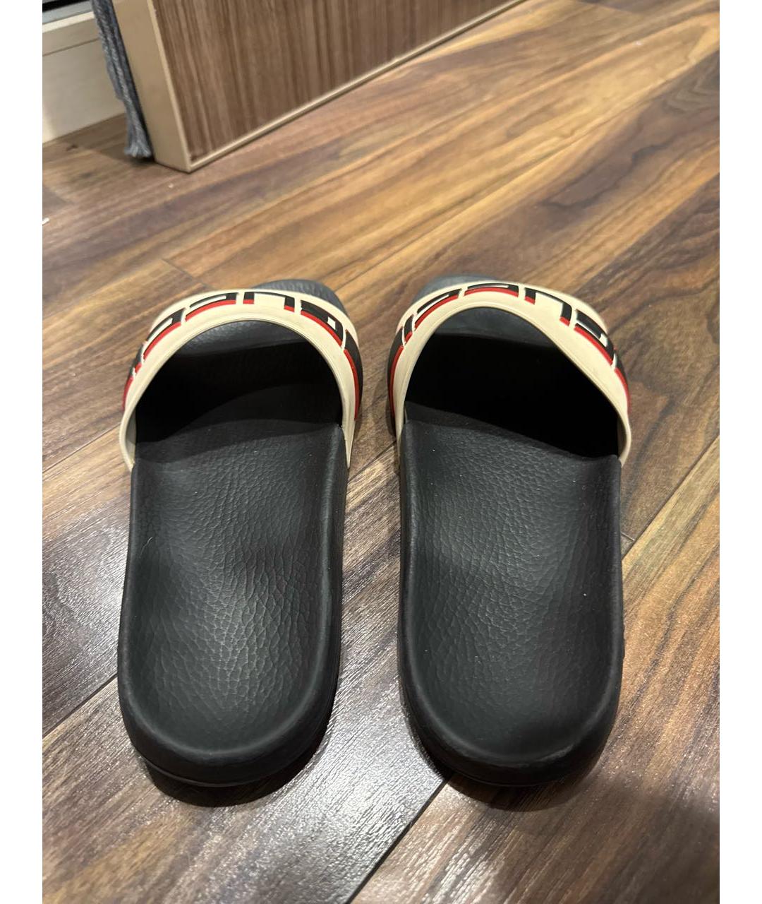 GUCCI Белые резиновые шлепанцы, фото 4