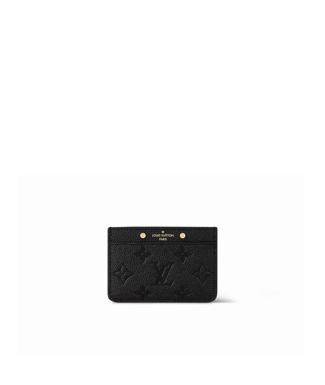 LOUIS VUITTON Черный кожаный кардхолдер, фото 1