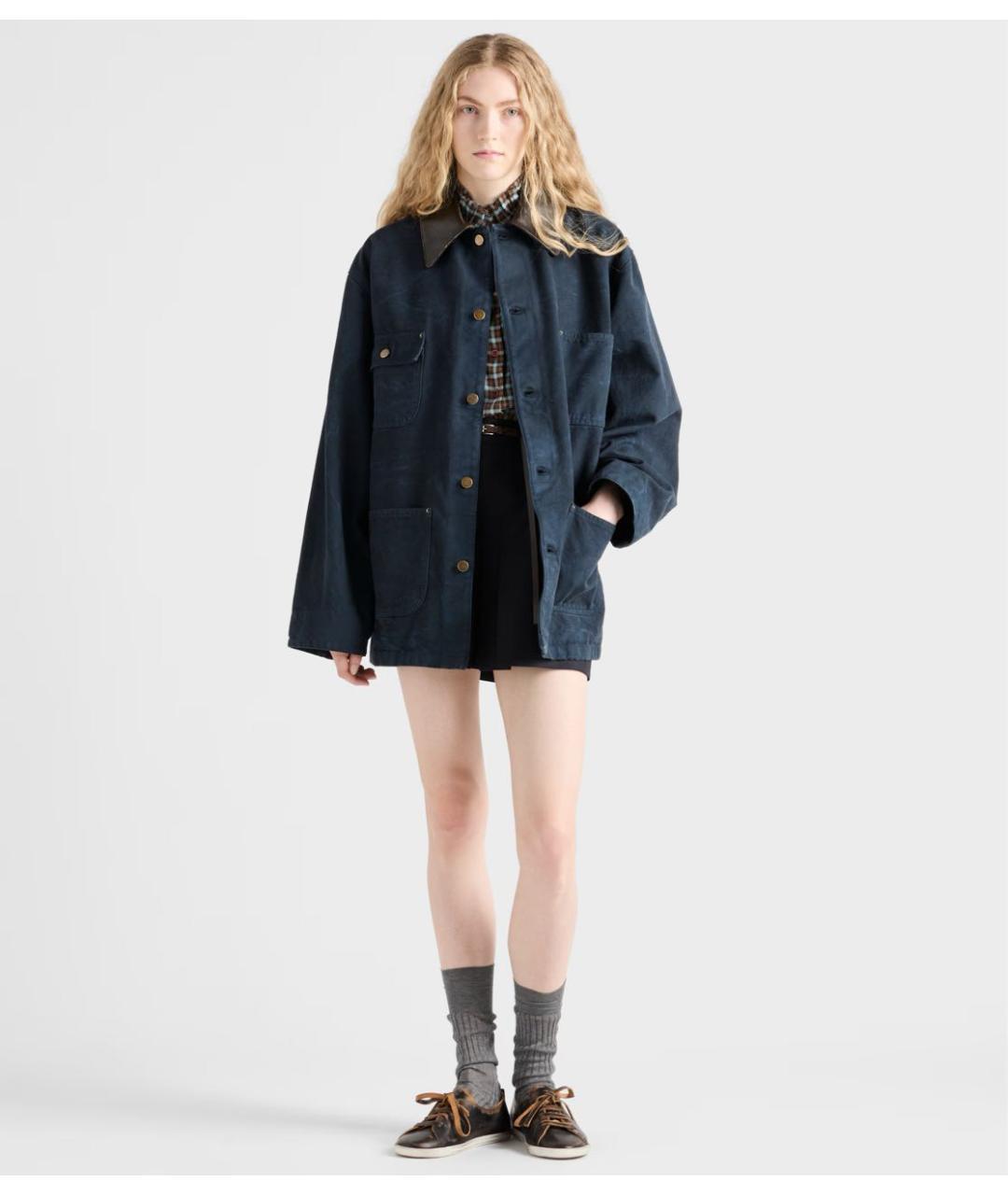 PRADA Темно-синяя хлопковая куртка, фото 2