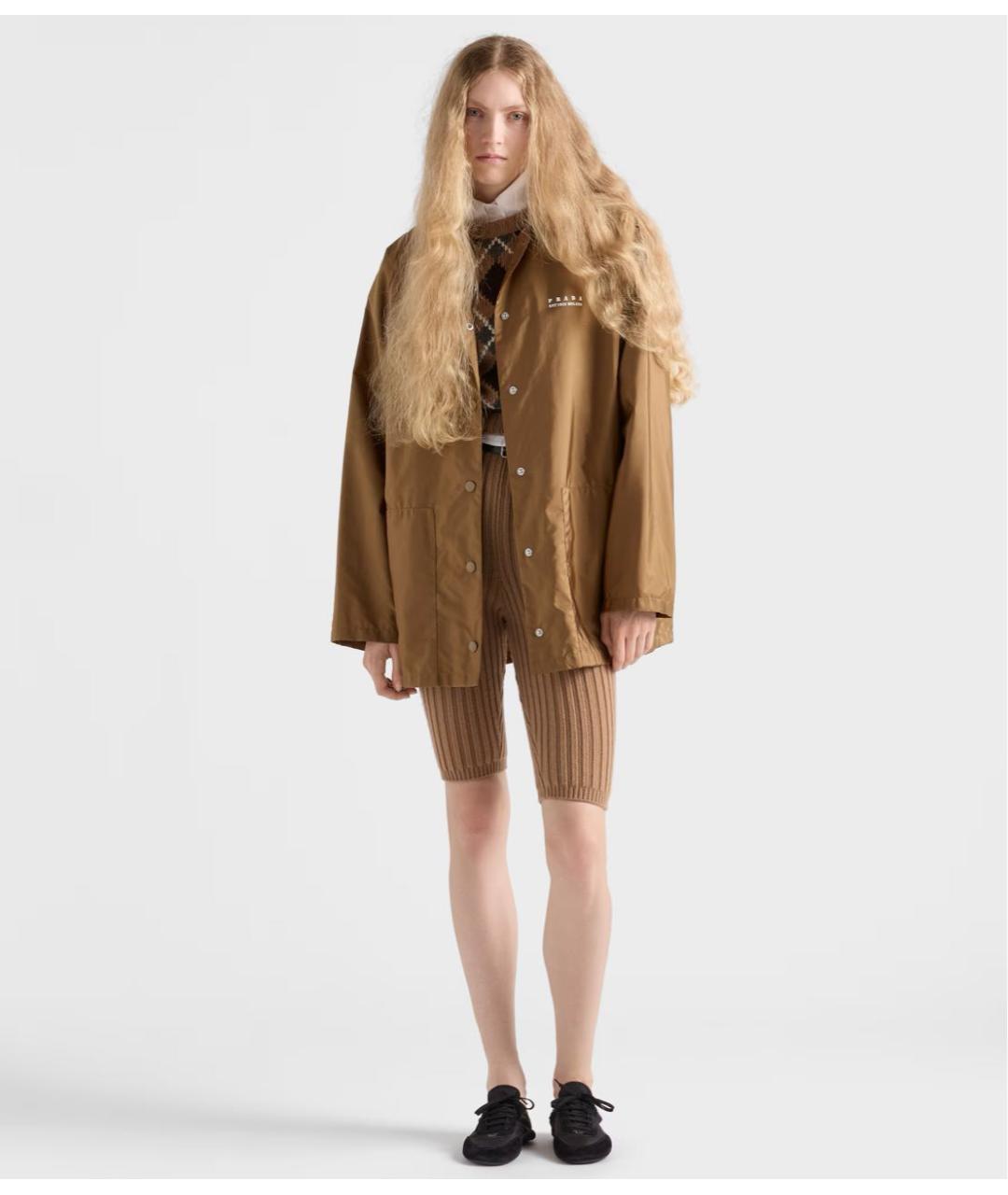 PRADA Бежевая полиамидовая куртка, фото 2