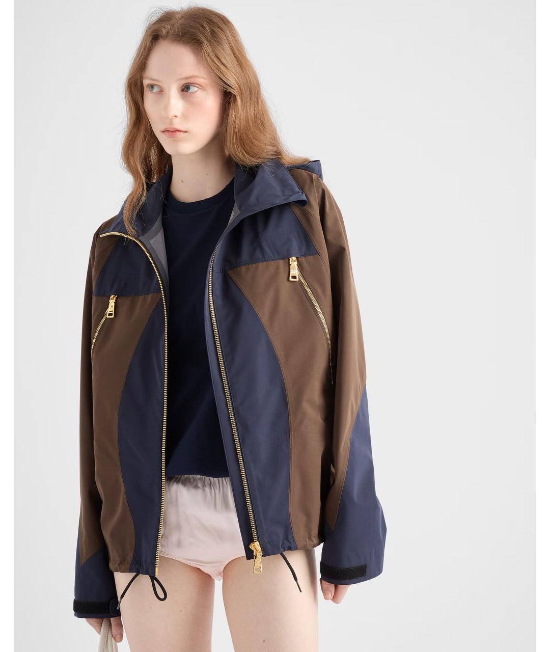 PRADA Синяя полиэстеровая куртка, фото 3