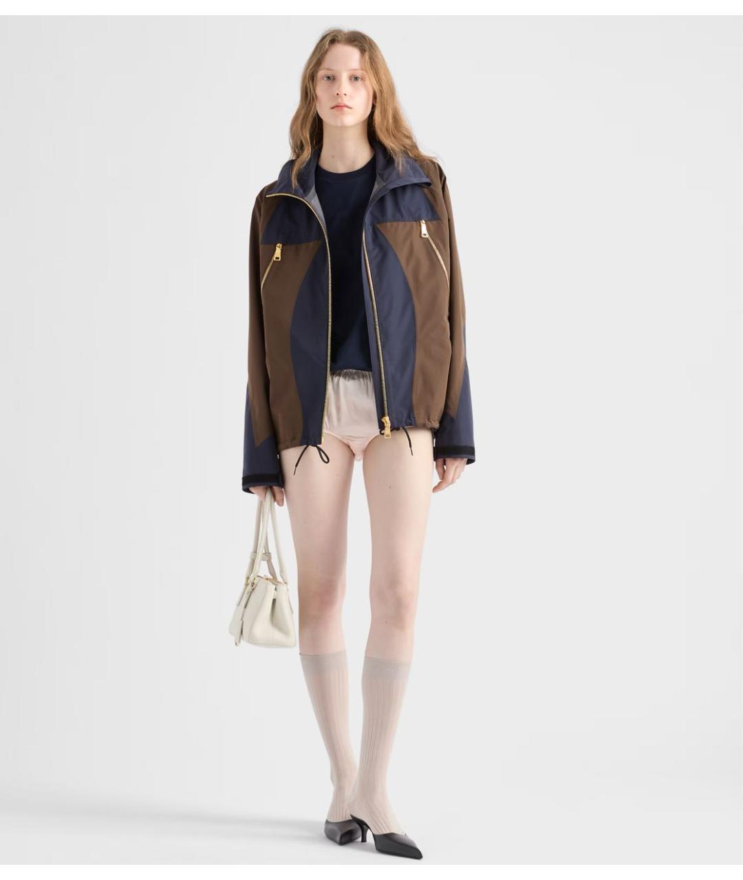 PRADA Синяя полиэстеровая куртка, фото 2