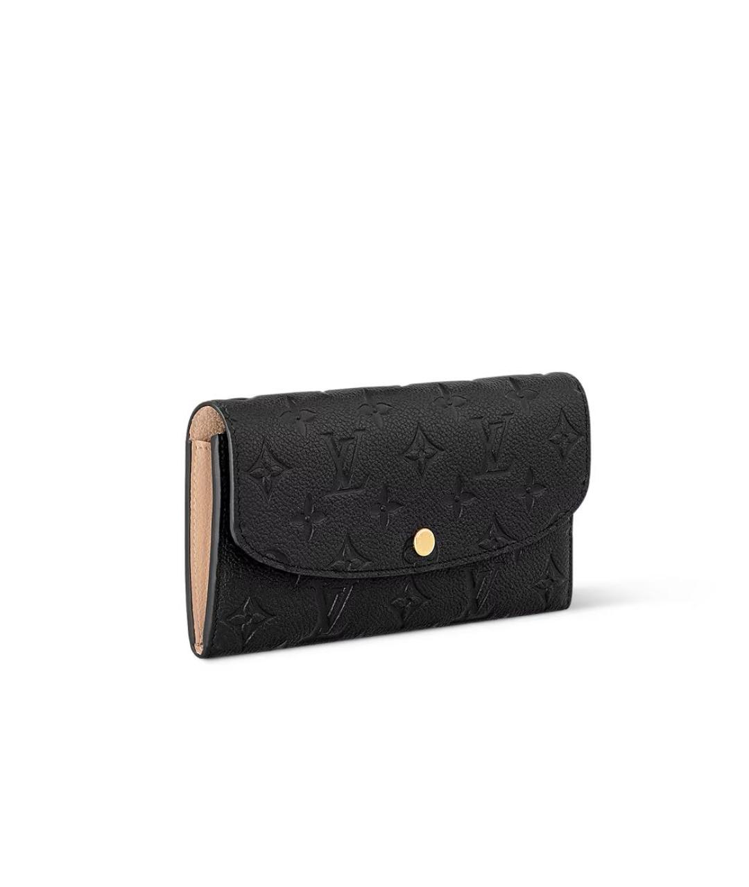 LOUIS VUITTON Черный кожаный кошелек, фото 3