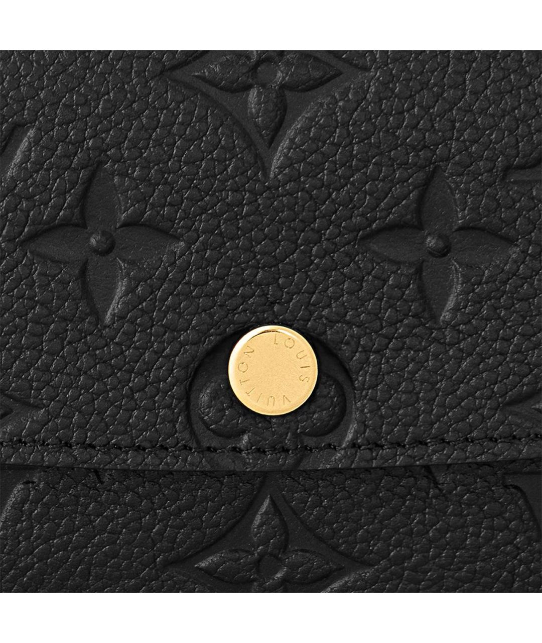 LOUIS VUITTON Черный кожаный кошелек, фото 4