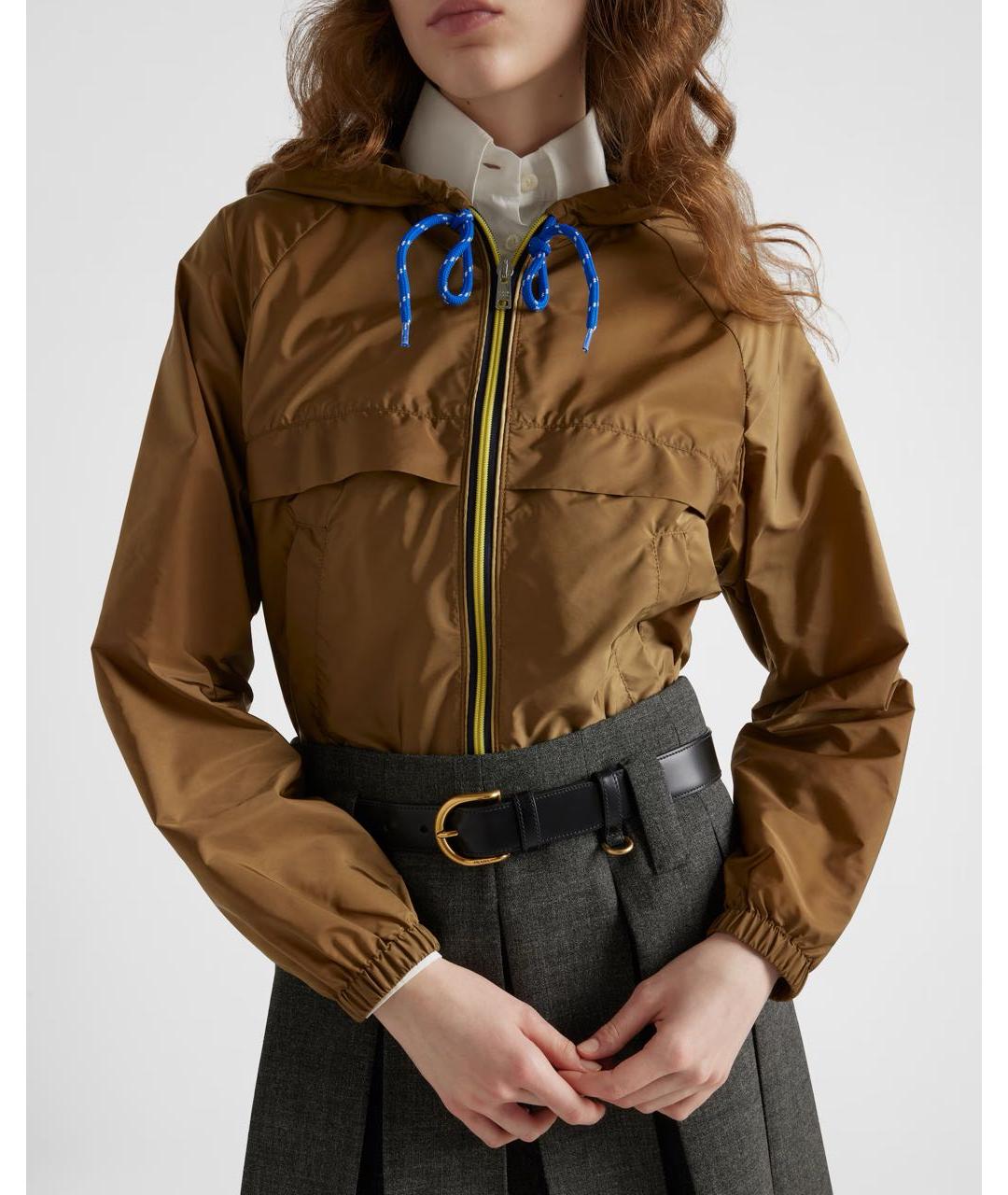 PRADA Бежевая полиамидовая куртка, фото 3