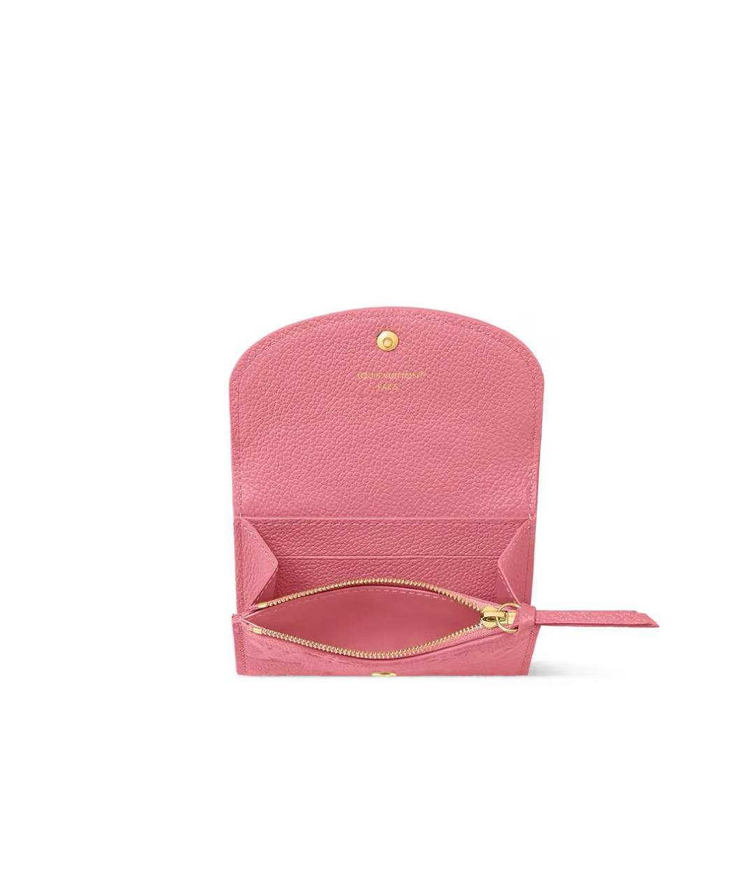 LOUIS VUITTON Розовый кожаный кошелек, фото 4