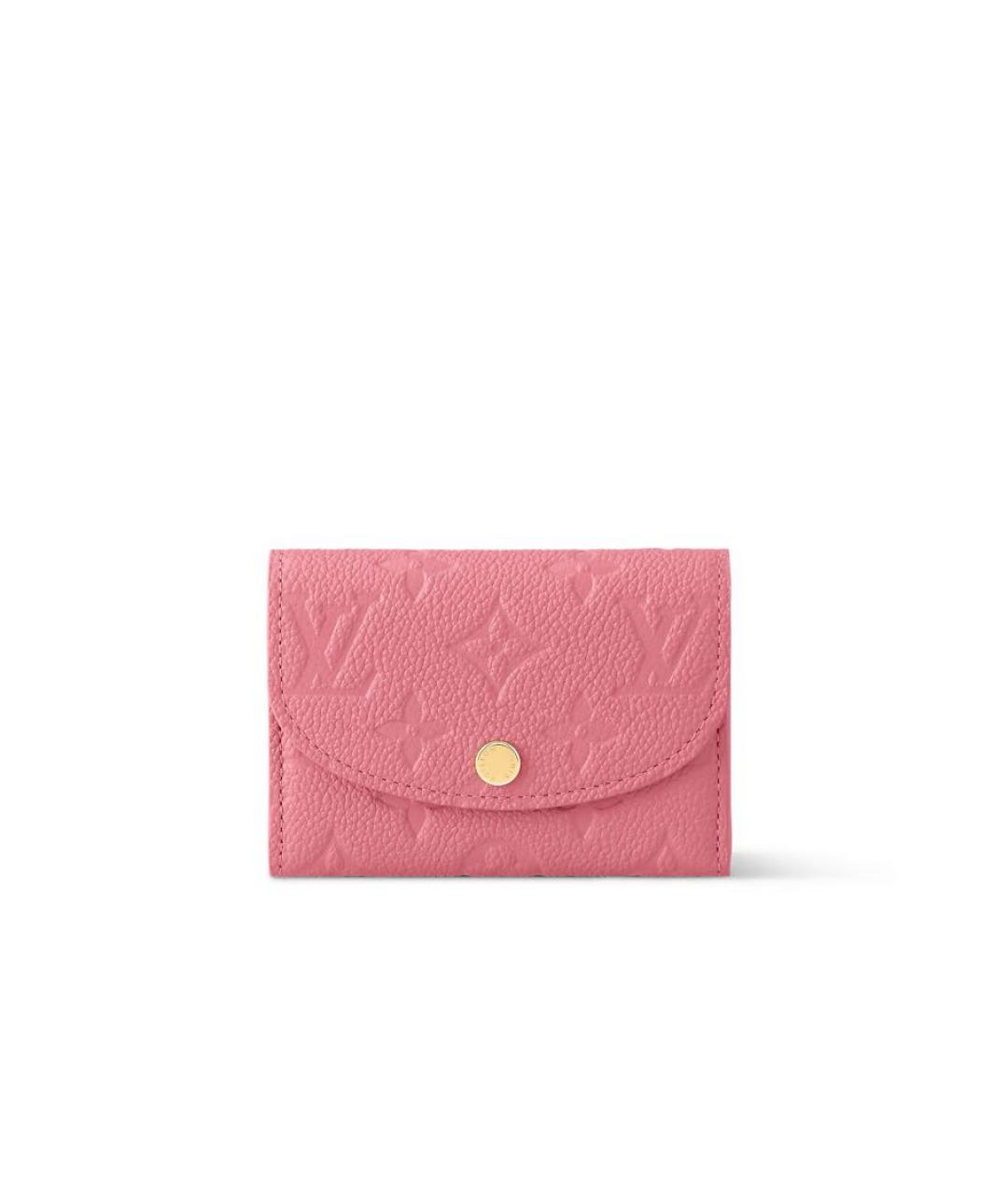 LOUIS VUITTON Розовый кожаный кошелек, фото 5