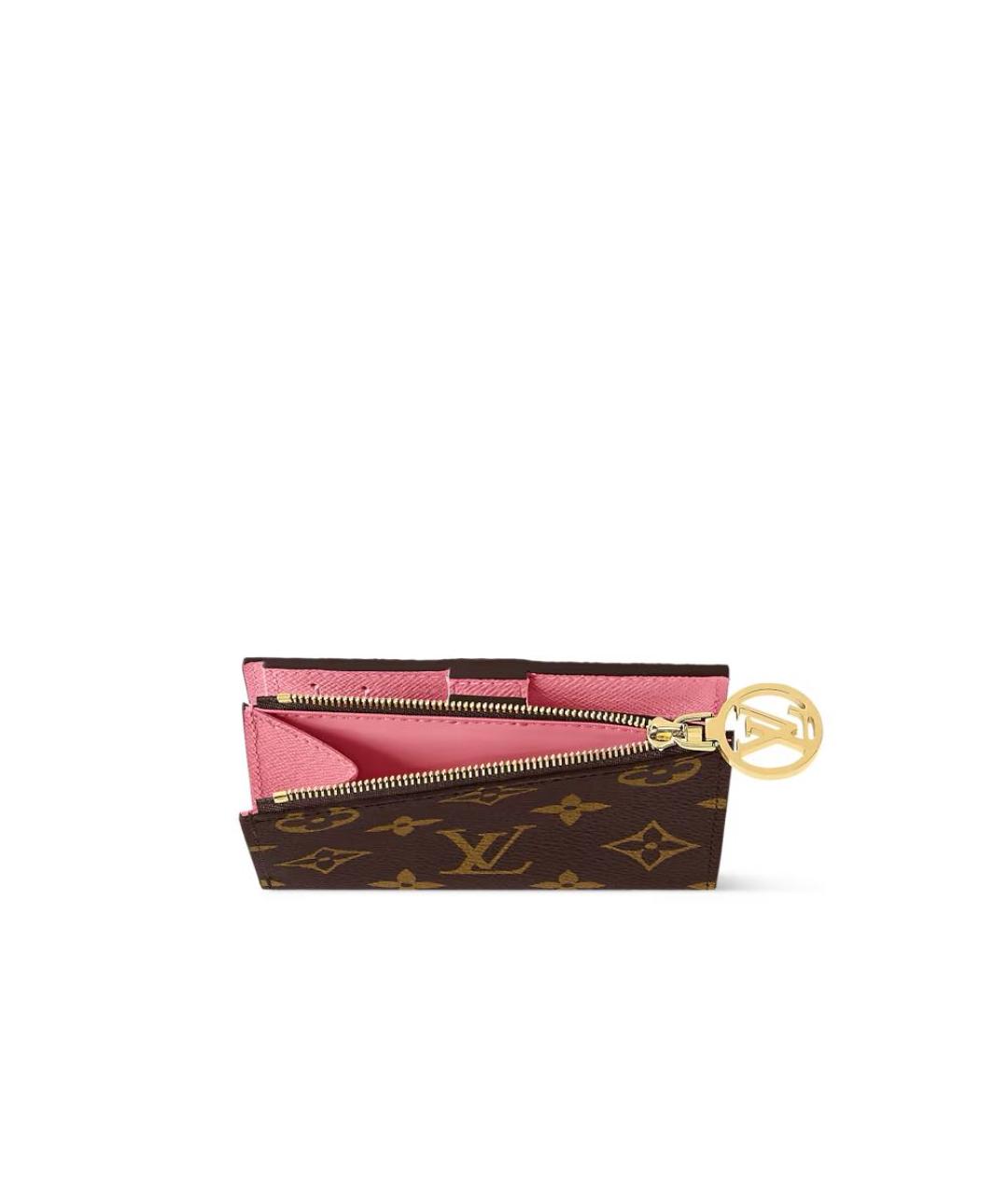 LOUIS VUITTON Коричневый кожаный кошелек, фото 3