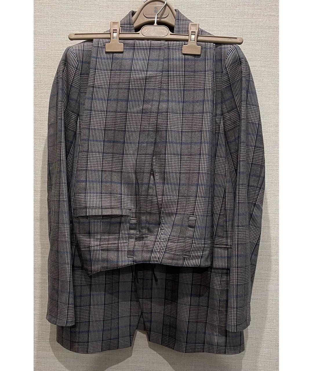 BRUNELLO CUCINELLI Коричневый шерстяной костюм с брюками, фото 5