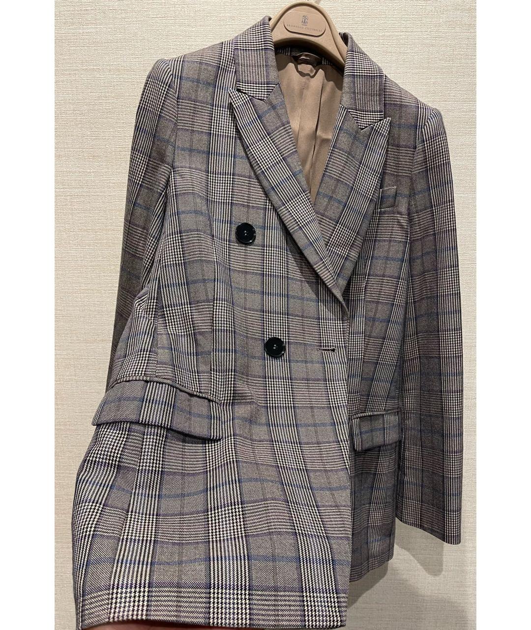 BRUNELLO CUCINELLI Коричневый шерстяной костюм с брюками, фото 4