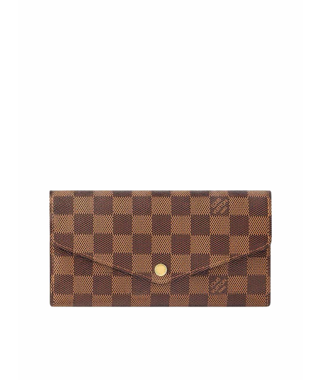 LOUIS VUITTON Коричневый кожаный кошелек, фото 1