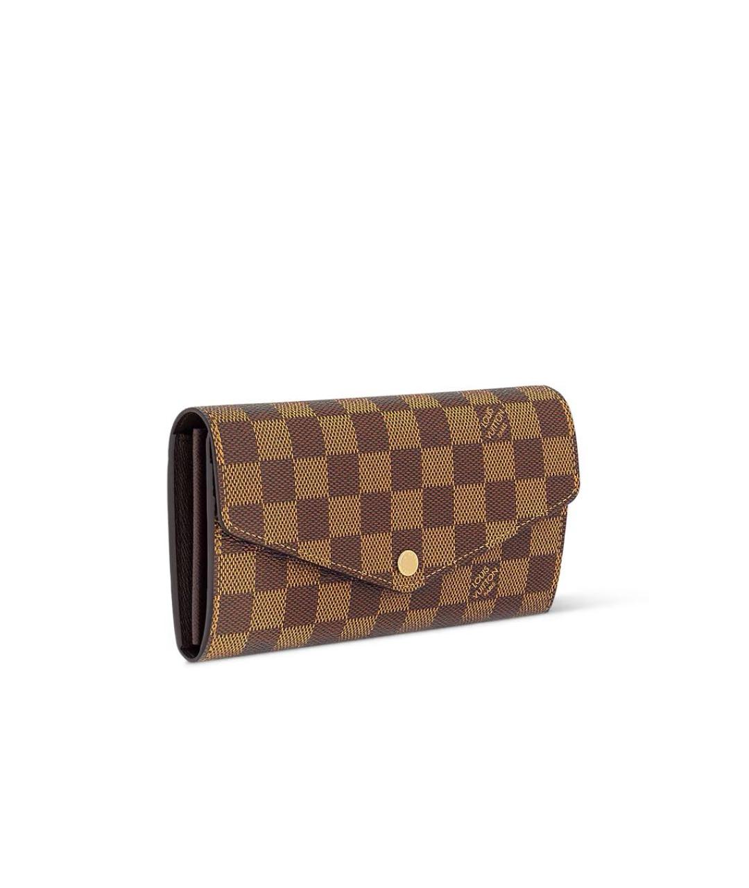 LOUIS VUITTON Коричневый кожаный кошелек, фото 2