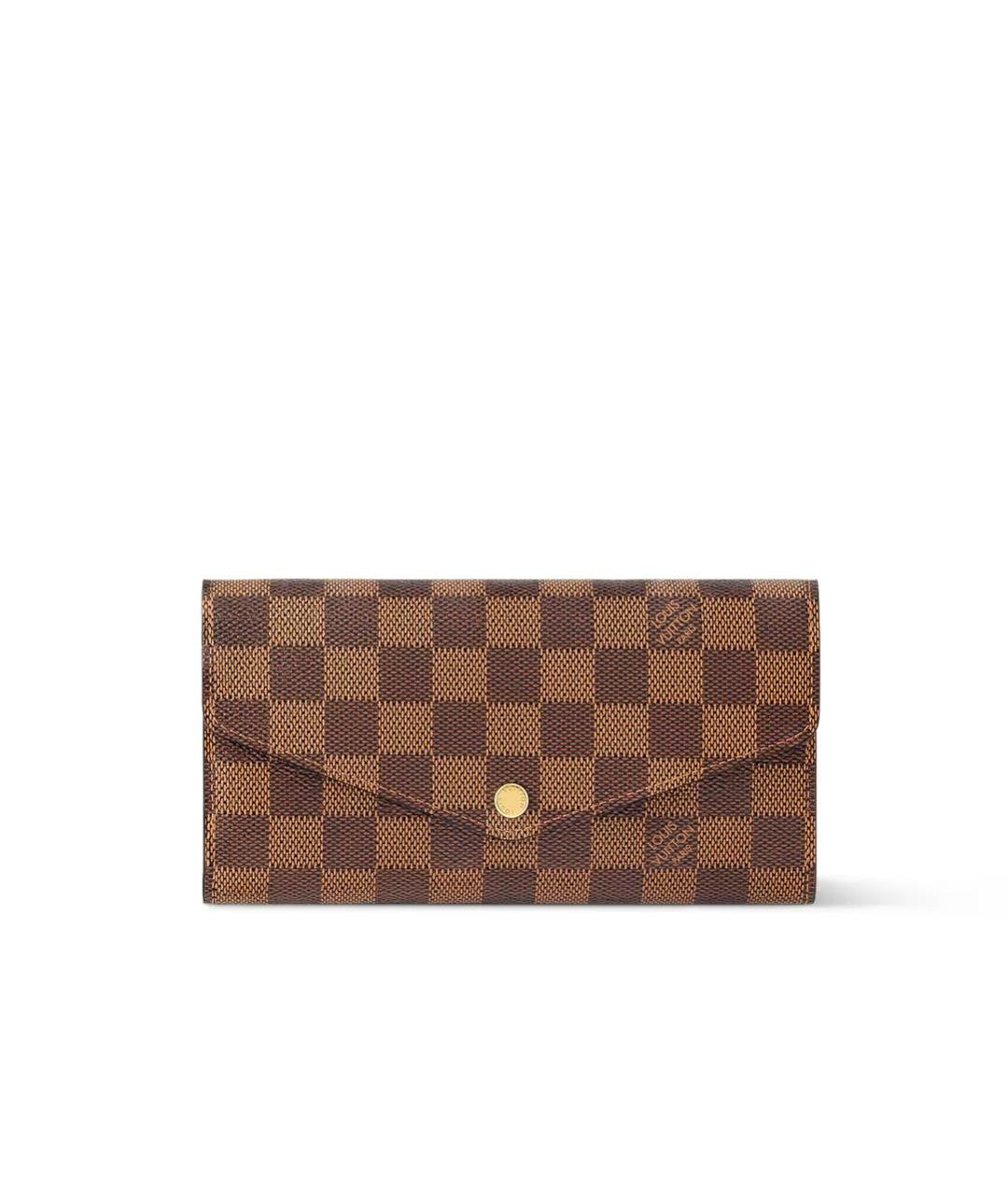 LOUIS VUITTON Коричневый кожаный кошелек, фото 5