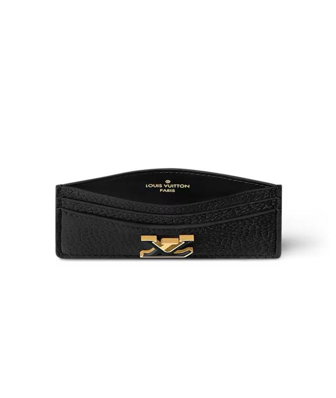LOUIS VUITTON Черный кожаный кардхолдер, фото 2