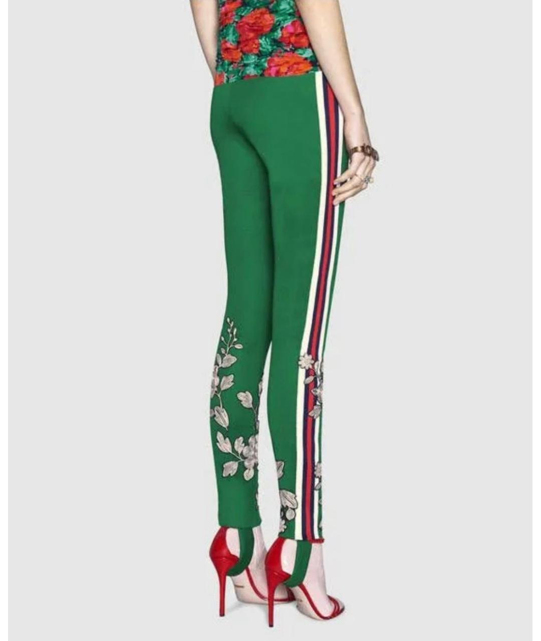 GUCCI Зеленый шелковый костюм с брюками, фото 3