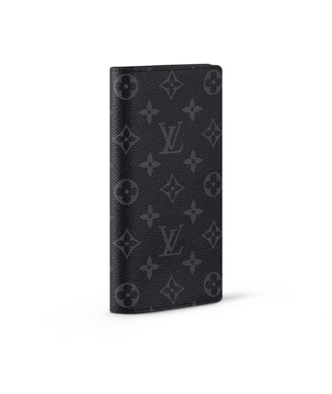 LOUIS VUITTON Черный кожаный кошелек, фото 4