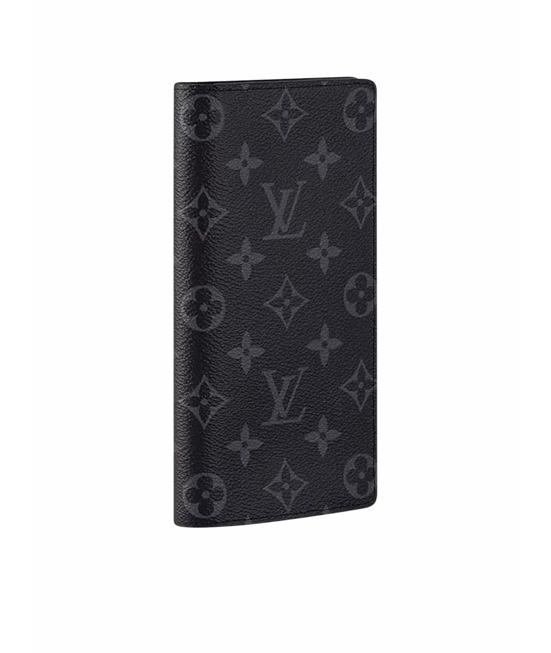 LOUIS VUITTON Черный кожаный кошелек, фото 1