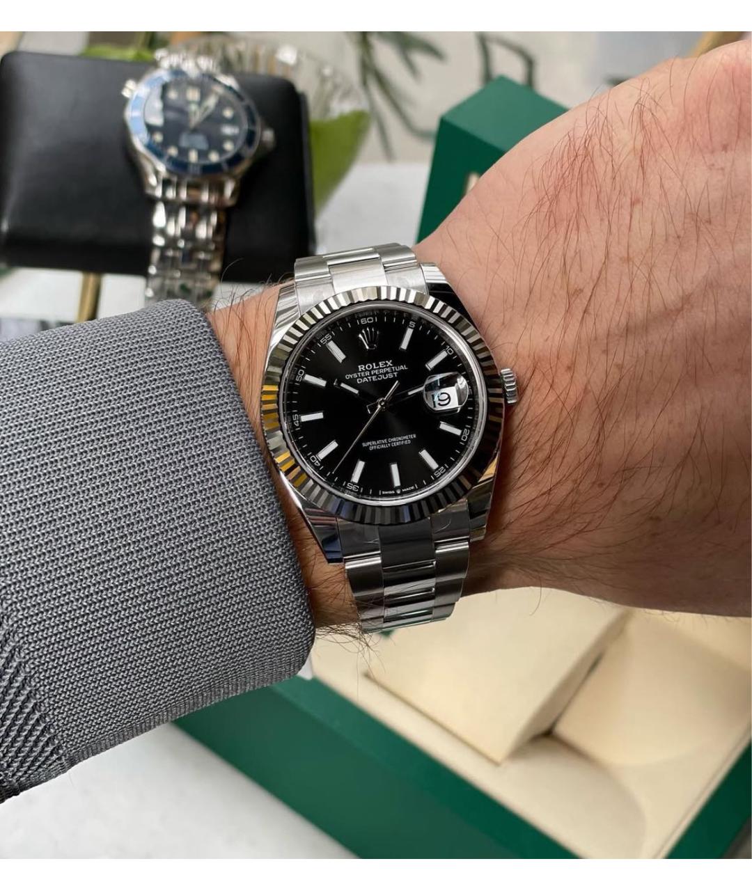 ROLEX Черные часы, фото 6