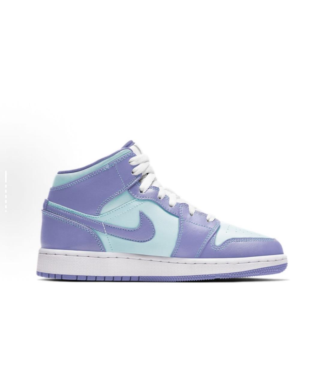 NIKE Фиолетовые кожаные кроссовки, фото 5