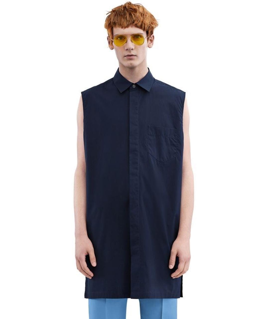 ACNE STUDIOS Темно-синяя хлопковая кэжуал рубашка, фото 4